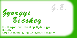 gyorgyi bicskey business card